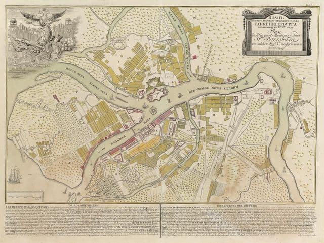 Historische Karte von St. Petersburg