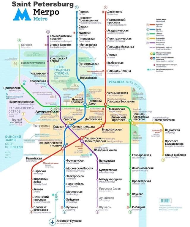 Karte der U-Bahn-Station St. Petersburg