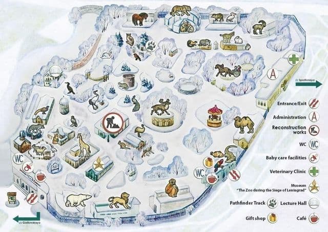Karte des St. Petersburger Zoo-Parks