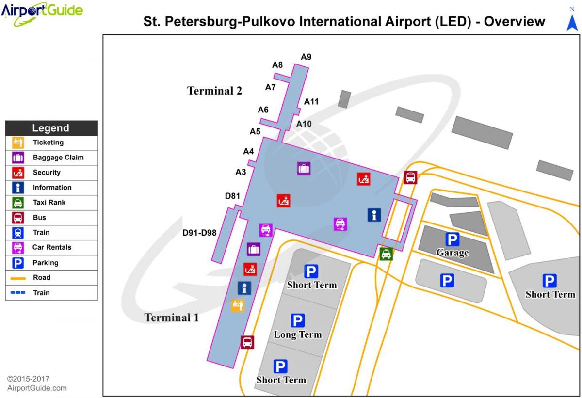 Karte vom Terminal des Flughafens St. Petersburg