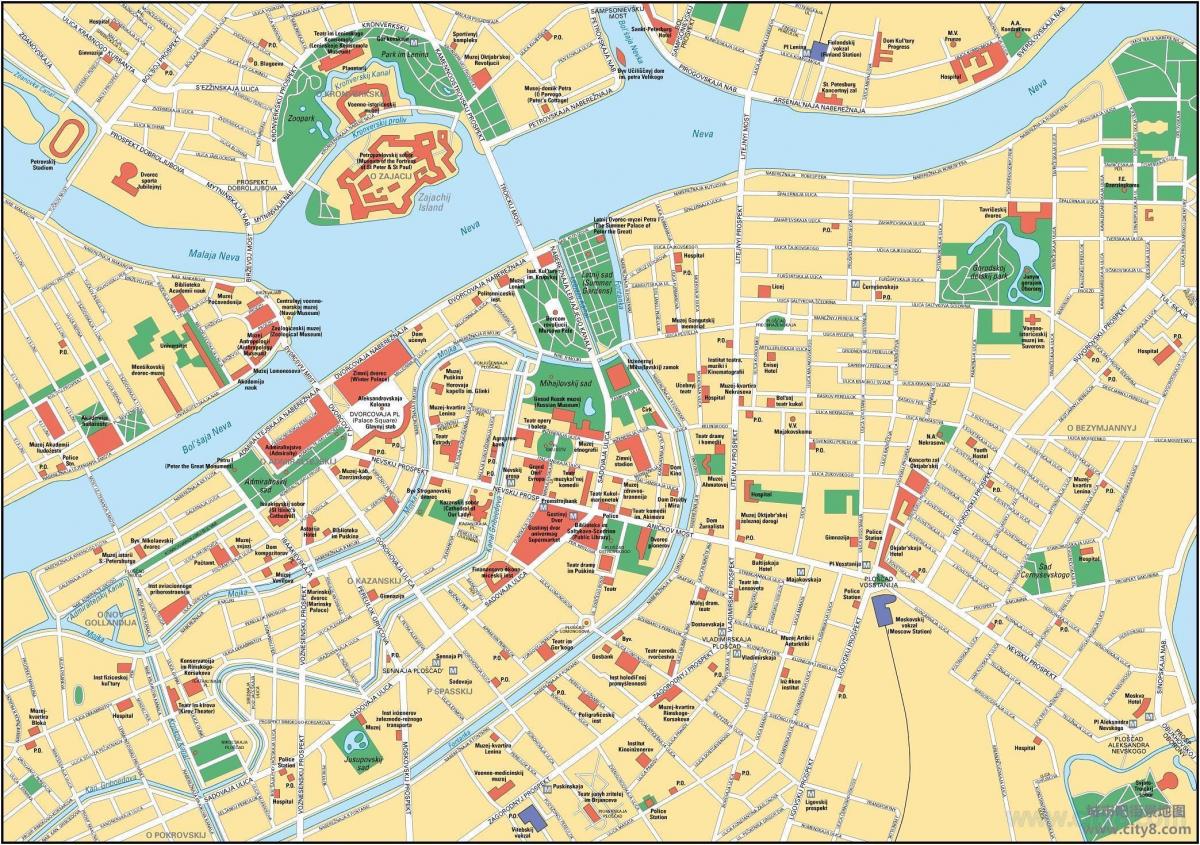 Karte der Innenstadt von St. Petersburg