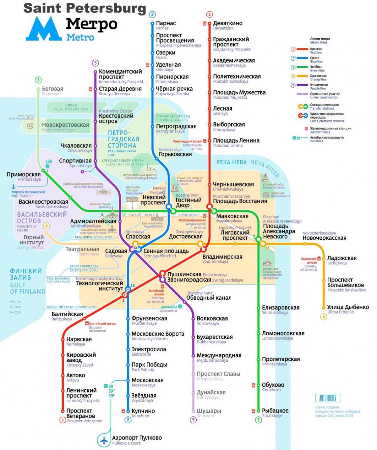 Karte der U-Bahn-Station St. Petersburg